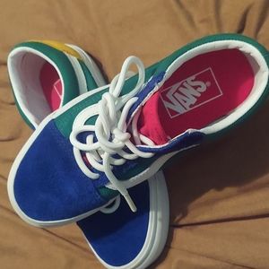 Boys sneakers Vans three color of leather 💚💛💙♥️🤍nice shoes 👟